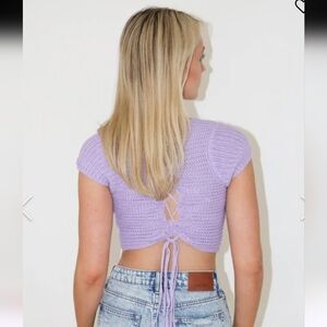 Jolie & Joy By FCT With Love Lavender Sweater Crop Size L